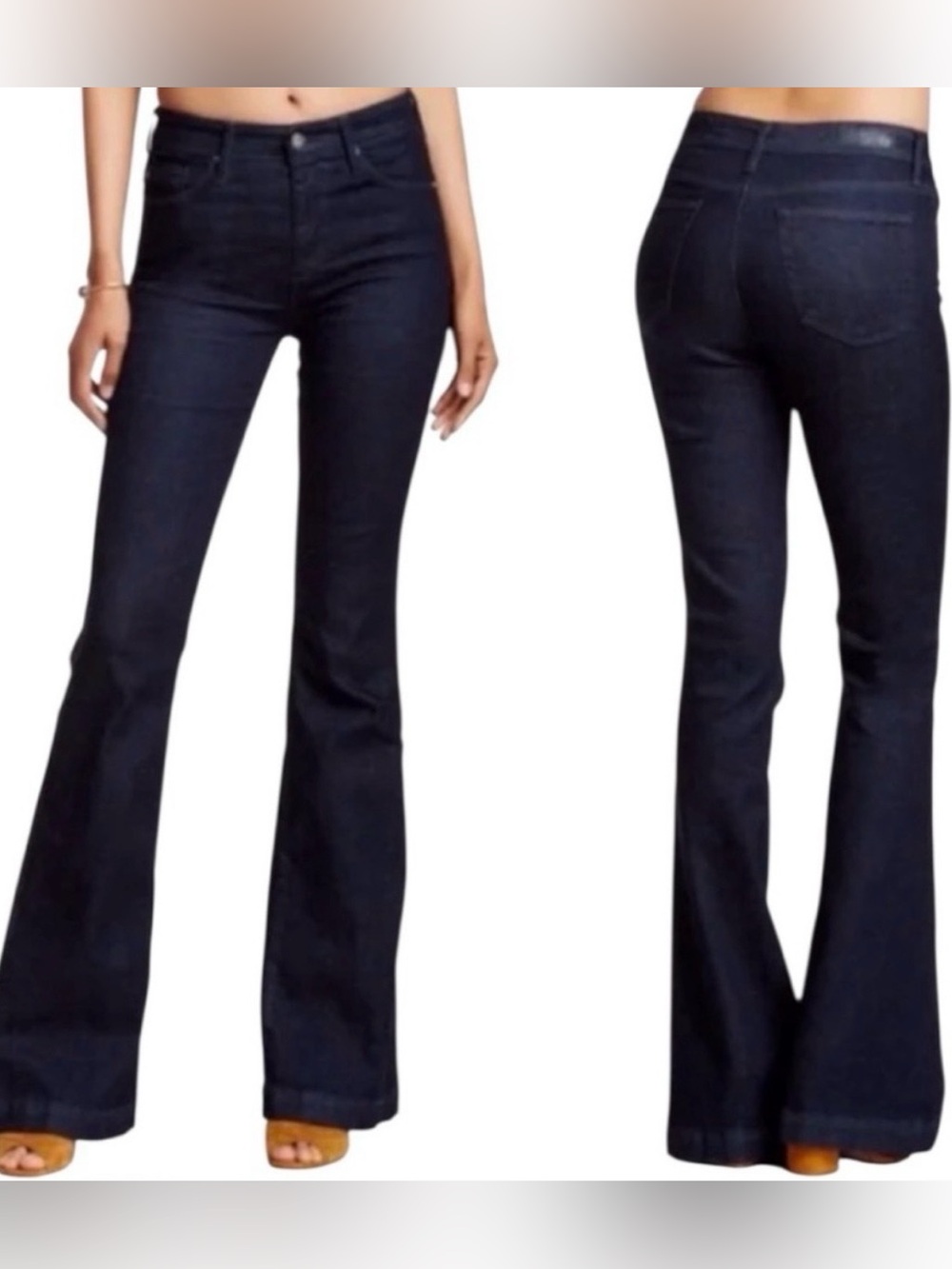 AG Adriano Goldschmied “The Janis High Rise Flare” Dark Indigo Denim Jeans 💙
